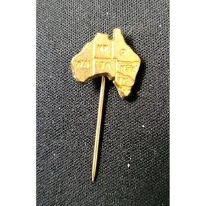 vintage australia provinces gold tone hat pin